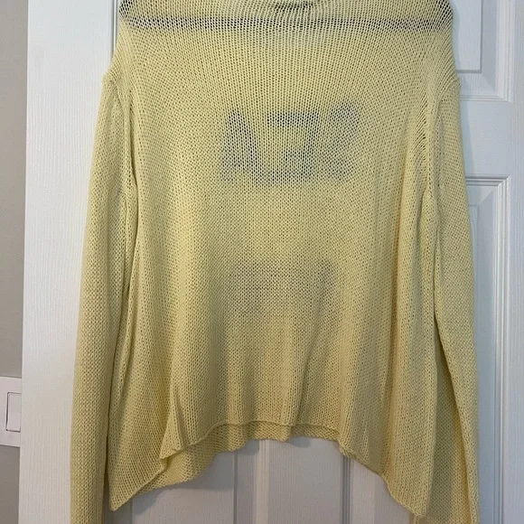 Wooden Ships Yellow Sweater with Blue, White, and Brown Text - Picture 3 of 3
